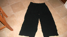 AMAZING WOMEN'S BABETTE SAN FRANCISCO BLACK CRINKLE WIDE LEG PANTS XL #1