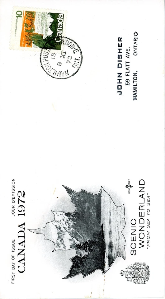 Canada ROSECRAFT FDC#594 - Forest (1972) 10¢ - Image 1 of 1