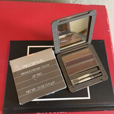 New Rare Prescriptives Monochrome Color Lip Trio Future Chic 04 Blue/Red - Image 1 of 4