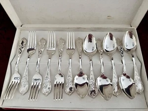 Rodd Baroque Rococò 12 Pieces Cake/Dessert Set, 6 x Spoons & 6 x Forks, Boxed - Picture 1 of 7