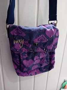 Roxy Purple Cotton Handbag, Adjustable Shoulder Strap, Turn Fasten - Picture 1 of 14