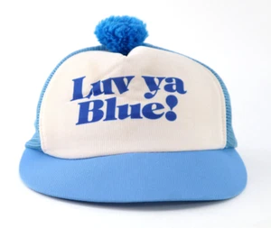 Vtg 1978 Houston Oilers Love Ya Blue Hat Snapback NFL Pom Pom Short Bill SGA - Imagen 1 de 7