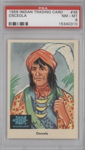1959 Fleer Indian Trading Cards Osceola #36 PSA 8 m5x
