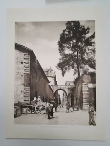 Roma Cavalcavia Farnese attraverso a Via Giulia anno 1910 - Stampa Riproduzione - Picture 1 of 1
