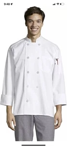 Uncommon Threads Unisex Classic Chef Coat Cook Jacket with 10 Buttons Size Large - Picture 1 of 5