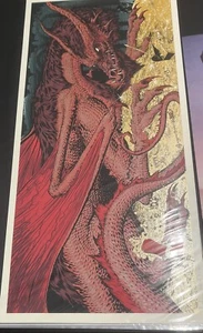 Póster serigrafiado Mark Lone THE BURGLAR 36x18 tinta metálica Smaug Bilbo solo 10 - Imagen 1 de 1