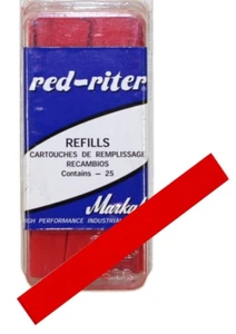 25x Paquete de Recarga Soldador MARCADOR DE METAL Soldadura Plana ROJO 1mm Línea Fina MARKAL 96019 - Imagen 1 de 5
