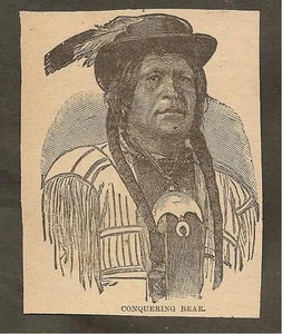 VINTAGE ILLUSTRATION - CONQUERING BEAR, LAKOTA SIOUX CHIEF - Picture 1 of 1
