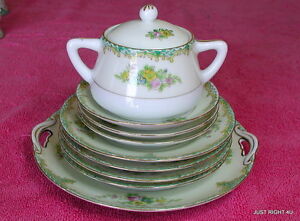 Rare Noritake Childrens China 9 ASSORTED PIECES (Chop, Dinners, Saucers, Sugar)
