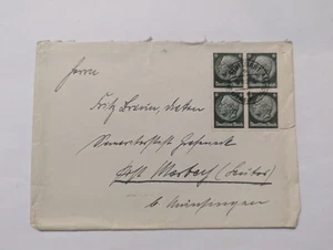 Deutsches Reich Brief Hindenburg Viererblock Stuttgart  - Bild 1 von 3