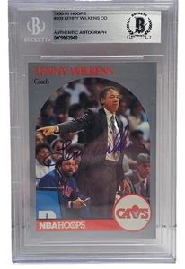 1990-91 NBA HOOPS #309 LENNY WILKENS AUTOGRAPH BAS-AUTHENTIC SIGNED - Bild 1 von 2