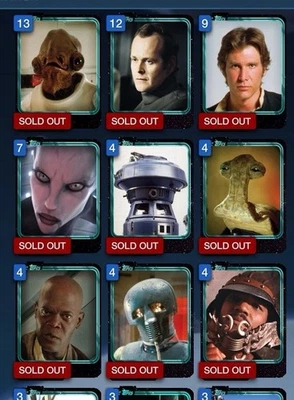 Star Wars Card Trader elige CUALQUIER 9 cartas de la cuenta MARKLE Foto 1 de 4