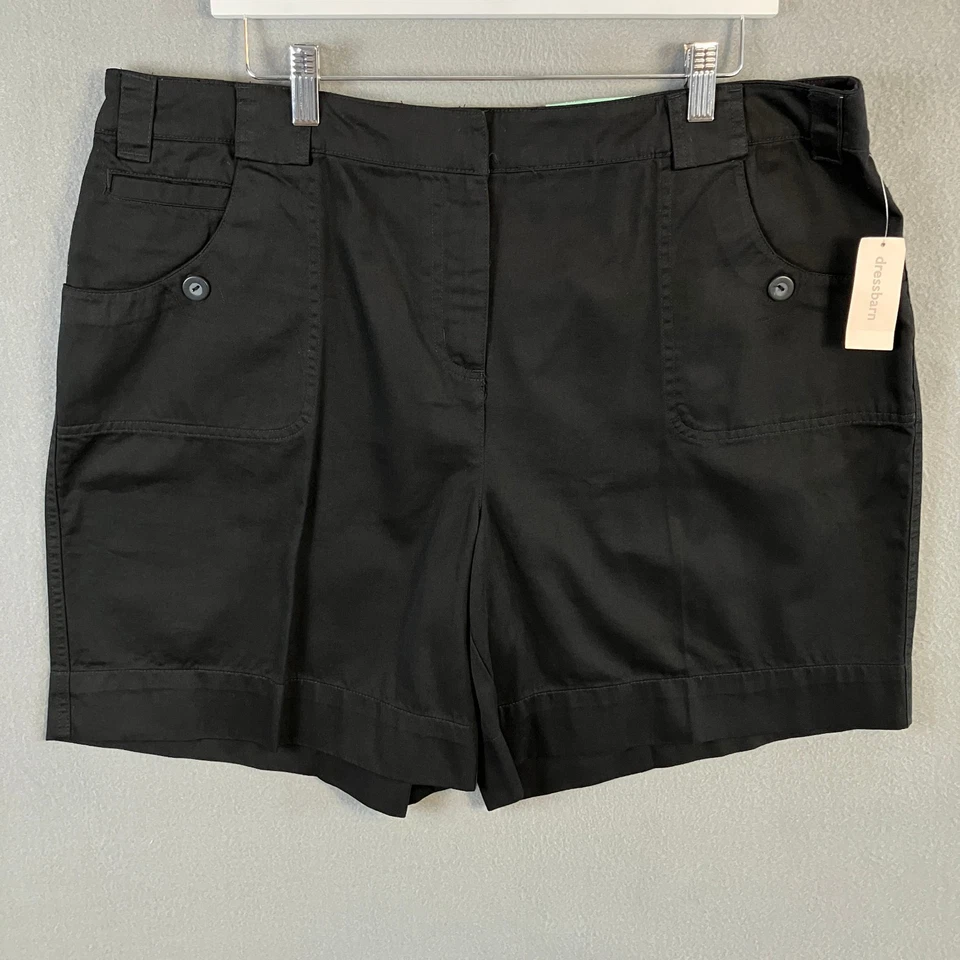 Dressbarn Women's 100% Cotton Short Size 18W 38x7 Black NWT - Image 1 of 4