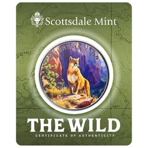 1 oz Silver - The Wild | Mountain Lion .999 Silver Color Round in Certi-Lock® - Imagen 1 de 5