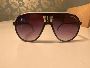 Men's Carrera C31 Sunglasses - Black With White Frames - NEW - Picture 1 of 4