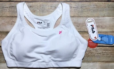 Sujetador deportivo acolchado de alto impacto blanco Fila Sport para mujer talla 32C Foto 1 de 4
