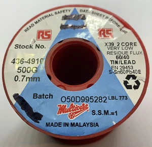 0,7 mm Loctite Multicore Piombo Latta 60/40 Saldatrice Elettronica VENDITORE GRATUITO P+P - Foto 1 di 2