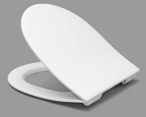 Asiento de inodoro VIGOUR Derby redondo slim bisagra de acero inoxidable con descenso automático duroplast - Imagen 1 de 3