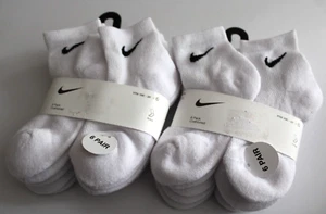 NEW Nike Youth XS 10C-3Y Unisex Little Kids Ankle White Socks 12 Pairs - Picture 1 of 3