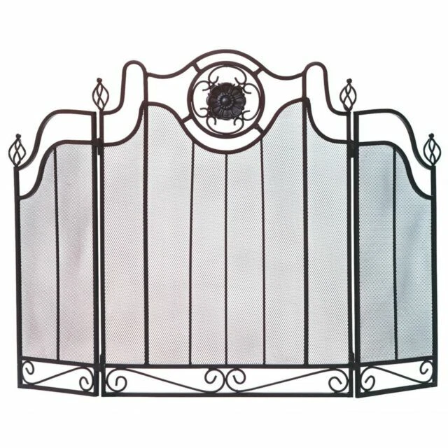 Accent Plus Tuscan Design Fireplace Screen - Black