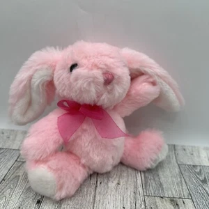 Dan Dee Bunny Rabbit Plush Stuffed Animal Toy Small Pink 8" With Bow - Picture 1 of 6