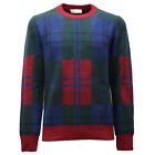 9798AF maglione uomo THE PULL blue/green/burgundy wool sweater man