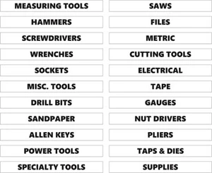 Toolbox Organizational Sticker Labels - Picture 1 of 36