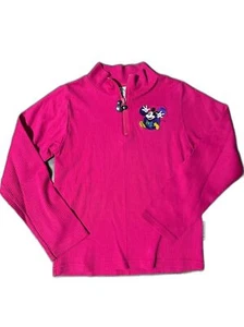Vintage 90s Mickey & Co 1/4 Zip Pink Long Sleeve Shirt Size M 10/12 - Picture 1 of 5