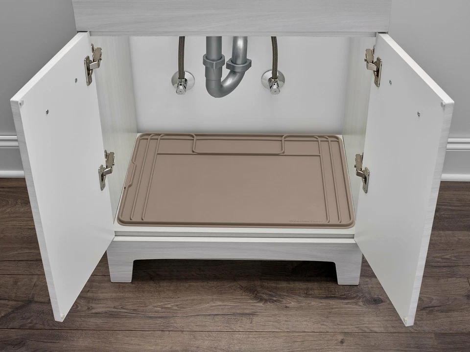 WeatherTech SinkMat - Spill-Proof Under Sink Mat for Bathroom Vanity - Tan - Image 1 of 2