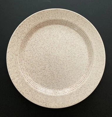 Vtg Homer Laughlin Round Plate Platter Tray Tan Speckled 12 Inch Wheat EUC - Image 1 of 3