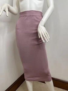 Wow Couture World of Women Midi Pencil Skirt Lavender S Stretch High Waist - Picture 1 of 12