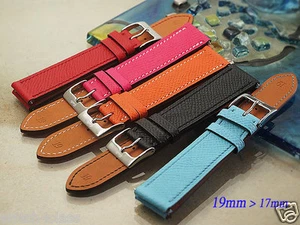 Genuine leather band bracelet strap 19mm lug 17mm buckle (fits) Hermes H Hour - Picture 1 of 15