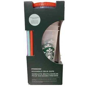 Starbucks Summer 2021 Color Changing Confetti Reusable Cold Cups Summer 24 oz... - Picture 1 of 5