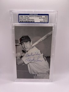 Hank Sauer Signed 1985 TCMA Photo Classics #32 Post Card PSA/DNA Auto