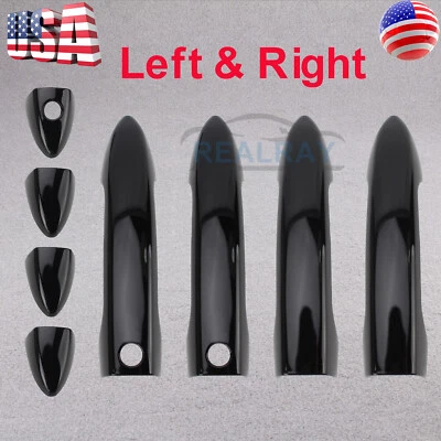 Cubiertas de manija de puerta NEGRO BRILLANTE + llave inteligente delantera para Honda Pilot Accord Ridgeline Foto 1 de 4