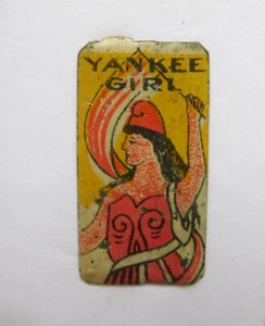 1.25" Antique Yankee Girl Tobacco Tag - Picture 1 of 2