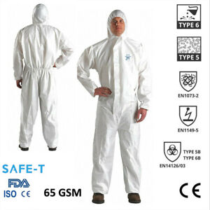 Disposable Coverall SMS Type 5/6 Protection Hooded Overall Suit Boilersuit Paint