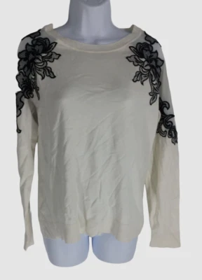 Suéter bordado manga larga blanco para mujer $50 International Concepts talla L Foto 1 de 2
