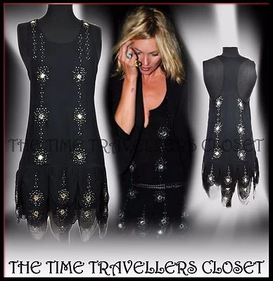 Vestido Kate Moss Topshop Cuentas Gatsby Flapper Años 20 Vintage Deco Jazz Reino Unido 8 36 4  Foto 1 de 4