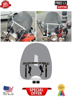 Large 19"x17" Smoke Windshield For Honda Magna Shadow Spirit Sabre 600 750 1100 - Image 1 of 4