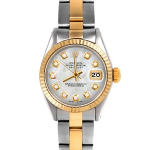 Rolex Ladies TT Datejust Mother Of Pearl Diamond Dial Oyster Band Fluted Bezel - Picture 1 of 3