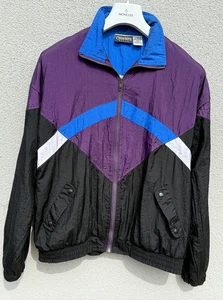 CHAMPS Style Windbreaker Mens MEDIUM Tracksuit Jacket Colorblock VINTAGE 90s EX - Picture 1 of 13