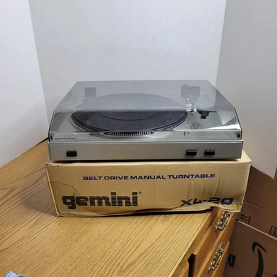 Tocadiscos manual Gemini XL-20 transmisión por correa con caja original funciona (necesita aguja) Foto 1 de 4