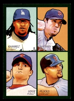 2009 UD Goudey 4-In-1 Blue & Green #88 Manny Ramirez-Joe Nathan-Albert Pujols-Br - Image 1 of 4