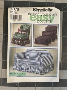 Simplicity 8978 Chair Sofa Slipcovers Skirts Pattern Uncut - Picture 1 of 2