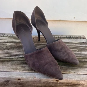 Vince Claire D'Orsay brown suede point toe pumps made in italy size 10 - Picture 1 of 7