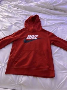 red nike standerd fit hoodie in excellent condition size medium for kids - Picture 1 of 5