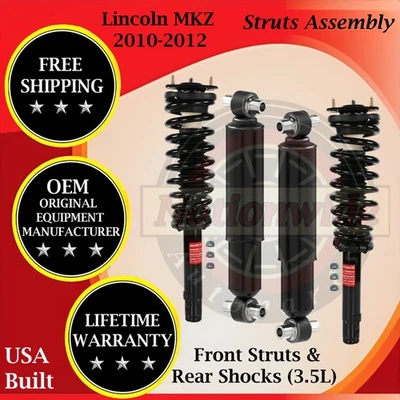 Amortiguadores delanteros y traseros Monroe OEM para Lincoln MKZ 2010-2012 garantía de por vida. Foto 1 de 4