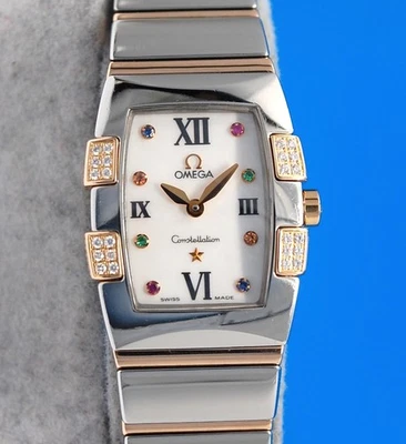 Reloj Omega Constellation Quadrella IRIS para dama de oro rosa de 18 quilates diamantes - 1283,79 Foto 1 de 4