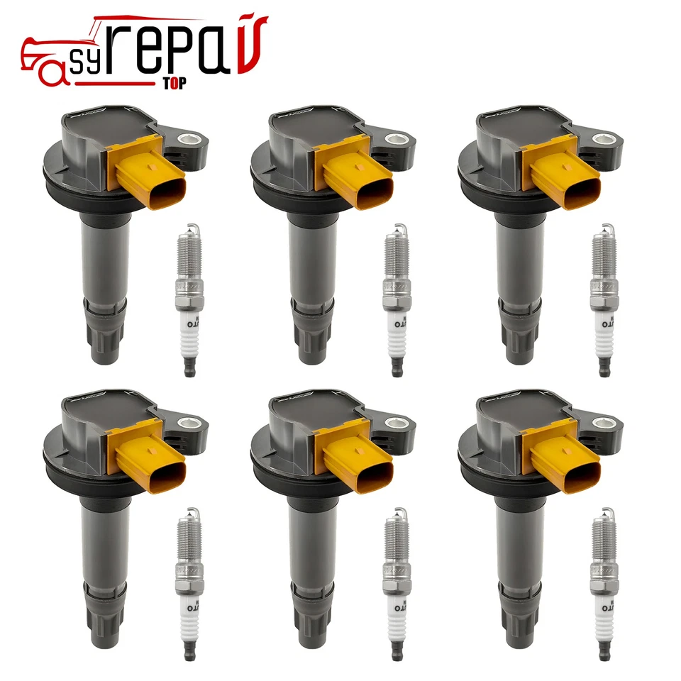 6X Bobina de encendido + Bujía de iridio para Lincoln MKT BL3Z12029A 2012-2019 Foto 1 de 4